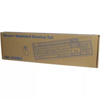 Teclado Inter-Tech NK-1000EC Ratón incluido Oficina USB QWERTY Negro