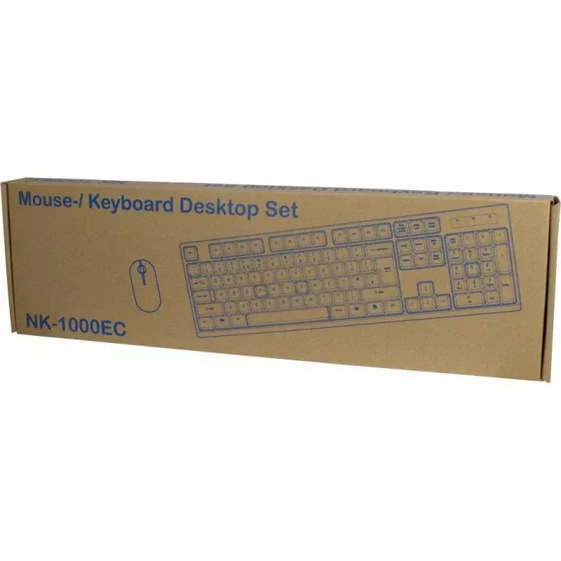 Teclado Inter-Tech NK-1000EC Ratón incluido Oficina USB QWERTY Negro