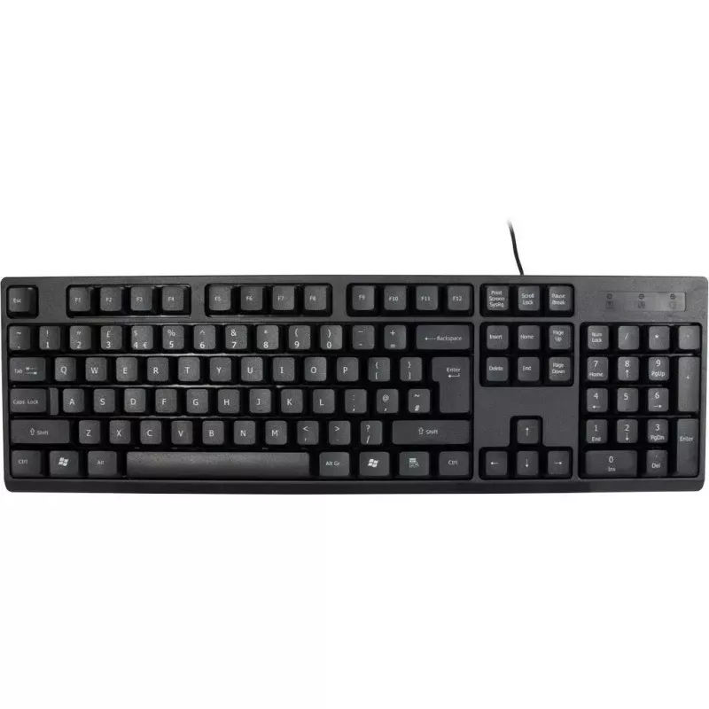 Teclado Inter-Tech NK-1000EC Ratón incluido Oficina USB QWERTY Negro