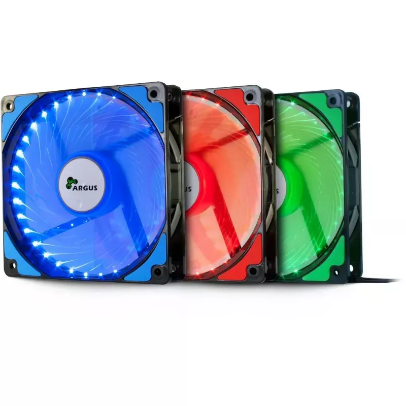 Ventilador Inter-Tech L-12025 ventilador para caja de ordenador 12 cm negro verde