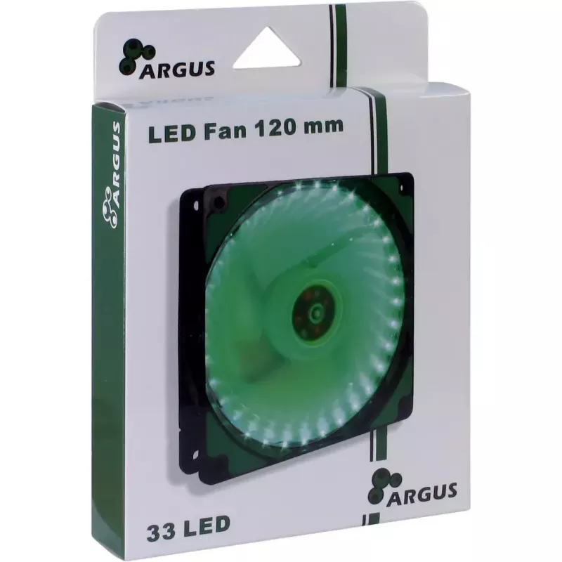 Ventilador Inter-Tech L-12025 ventilador para caja de ordenador 12 cm negro verde