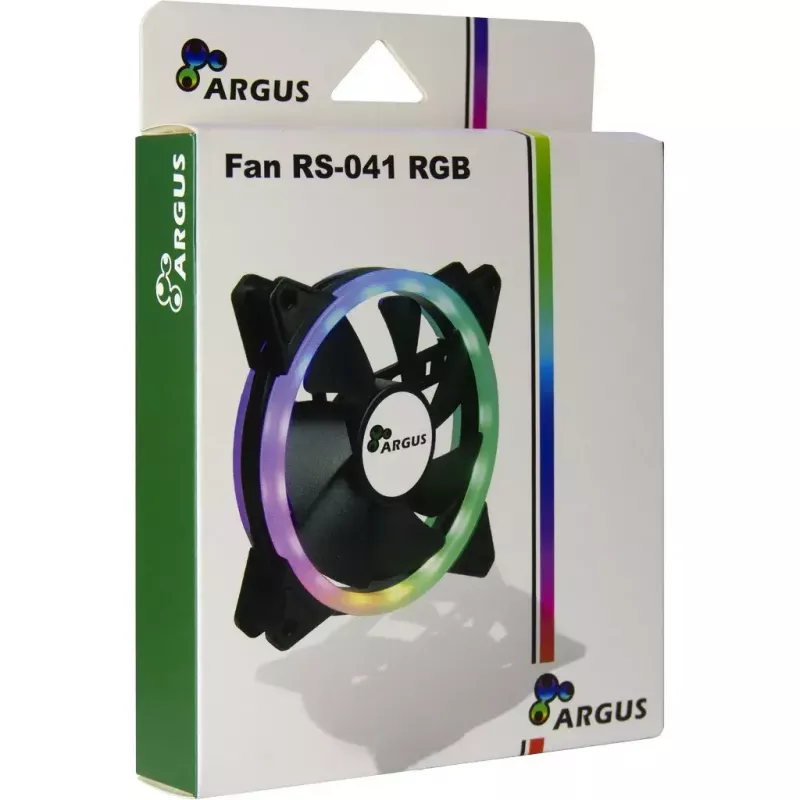 Ventilador Inter-Tech RS-041 RGB 12 cm negro