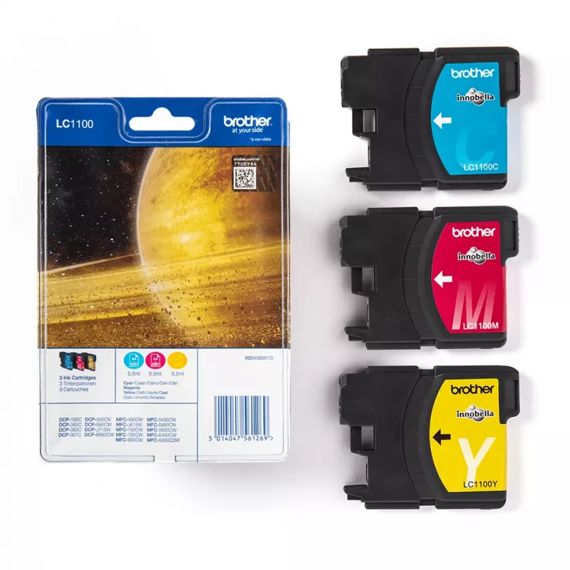 Cartucho de tinta Brother LC1100RBWBPDR 3 uds. original cian, magenta, amarillo