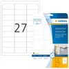 Etiquetas para inyección de tinta HERMA A4 63,5x29,6 mm película blanca mate resistente a la intemperie 270 uds.
