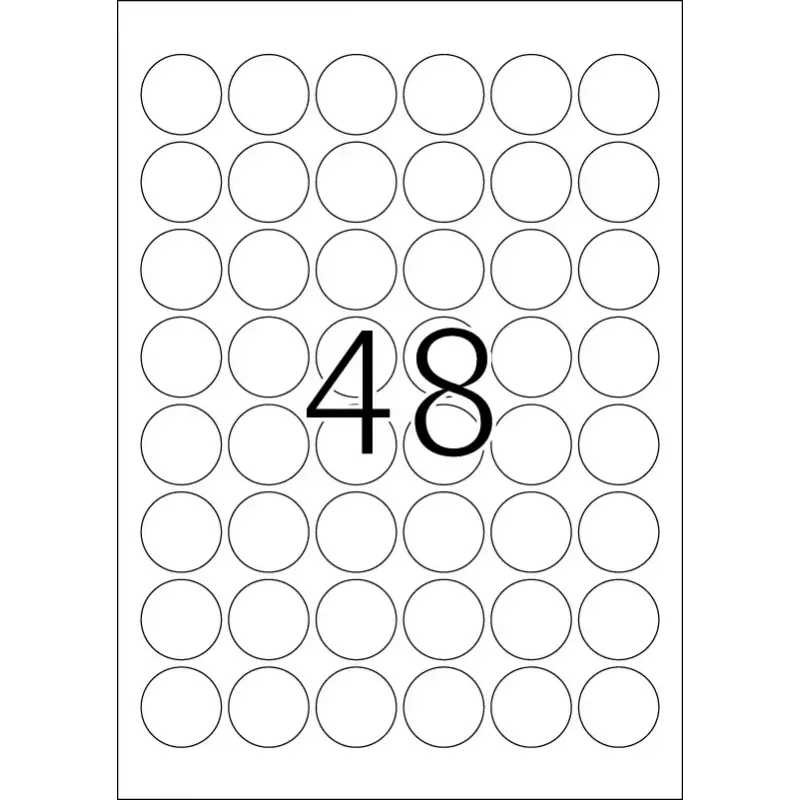 Etiquetas A4 HERMA Ø 30 mm redondas blanco adherencia extrarresistente 1200 uds.