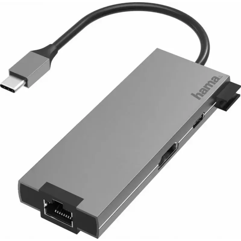 Hama 00200109 Docking station/Replicador de puertos para portátil USB 3.2 Gen 1 (3.1 Gen 1) Type-C Gris