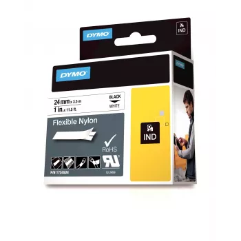 DYMO IND Flexible Nylon, Negro sobre blanco, Multicolor, Nylon, -10 - 80 °C, UL 969, DYMO