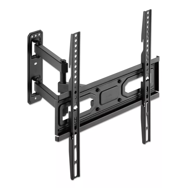 Manhattan Soporte de pared para TV y monitores (Full Motion), para pantallas de 32 inch a 55 inch, compatibilidad VESA: todas entre 100x100 mm y 400x400 mm - comprueba las dimensiones de los cuatro orificios de montaje en la parte trasera de la pantalla para asegurarte de que encaja, máx. 35 kg, Negro, soporte
