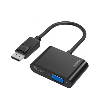 Hama 00200334 Adaptador de vídeo DisplayPort a HDMI + VGA (D-Sub) Negro