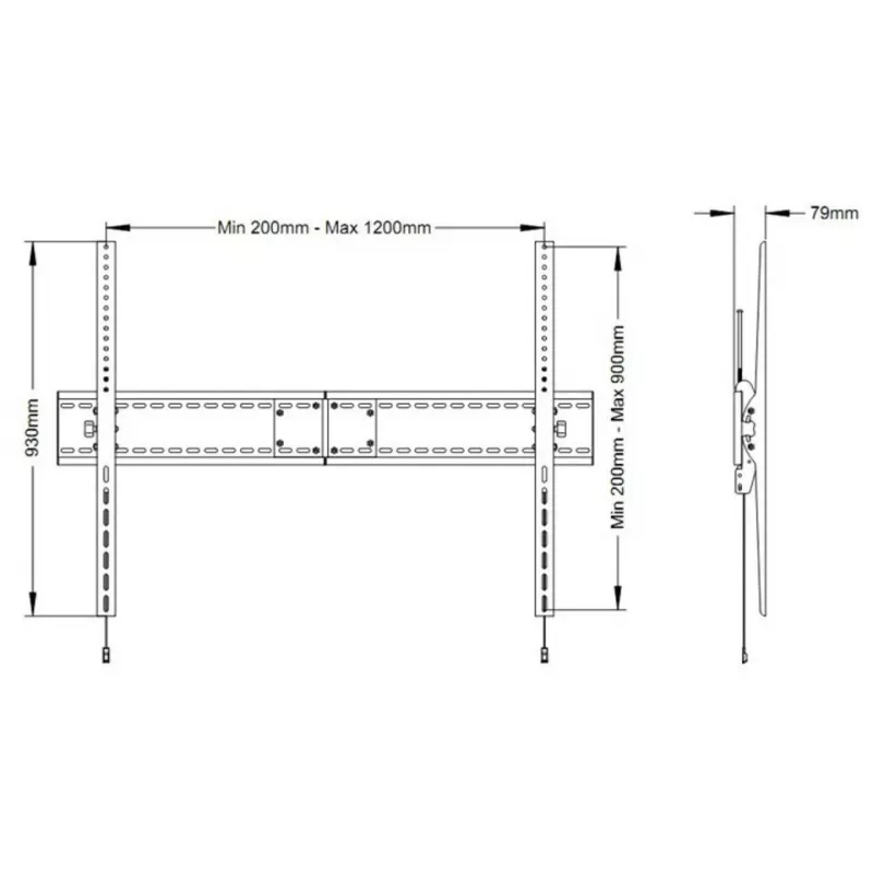 Soporte de pared Multibrackets M Universal Tilt SD MAX para pantallas de 63–110 pulgadas, VESA 200x300–1200x900, carga máx. 125 kg
