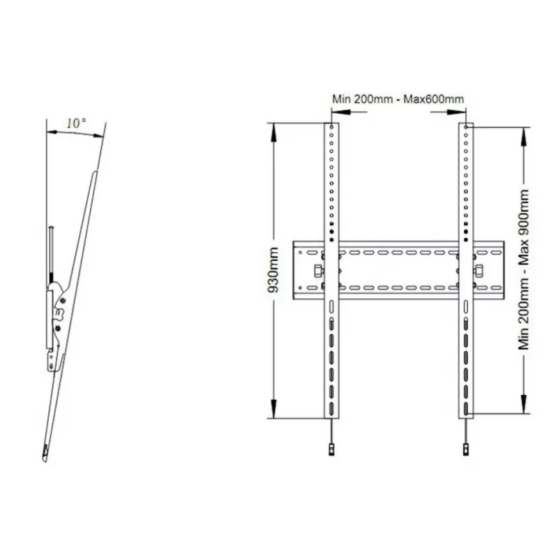 Soporte de pared Multibrackets M Universal Tilt SD MAX para pantallas de 63–110 pulgadas, VESA 200x300–1200x900, carga máx. 125 kg
