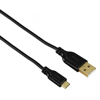 Hama 0,75m, USB2.0-A/USB2.0 Micro-B Cable USB USB A Micro-USB B Negro