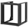 Intellinet armario de red de montaje en pared open-frame de 19 pulgadas, 9HE, marco giratorio con puerta frontal abatible, embalaje plano, 2 postes, 450 mm de profundidad, negro RAL 9004