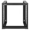 Intellinet armario de red de montaje en pared open-frame de 19 pulgadas, 9HE, marco giratorio con puerta frontal abatible, embalaje plano, 2 postes, 450 mm de profundidad, negro RAL 9004