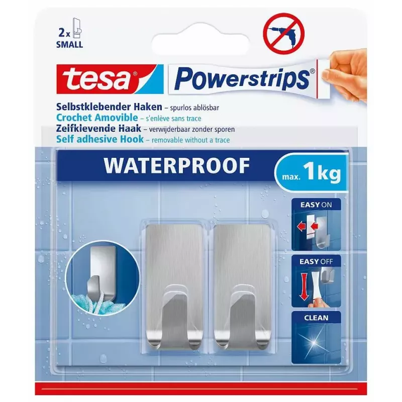 Gancho para toallas TESA 59777-00000 Metallic Indoor 2 uds.