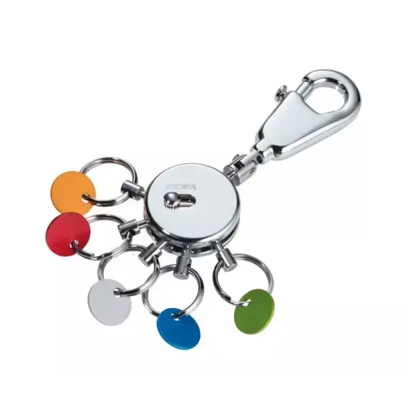 Mosquetón para llaves TROIKA KYR61/MC multicolor plata metal 25 mm