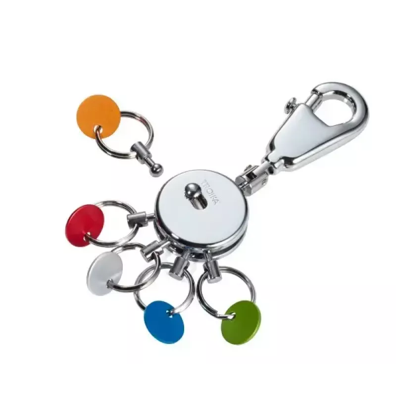 Mosquetón para llaves TROIKA KYR61/MC multicolor plata metal 25 mm