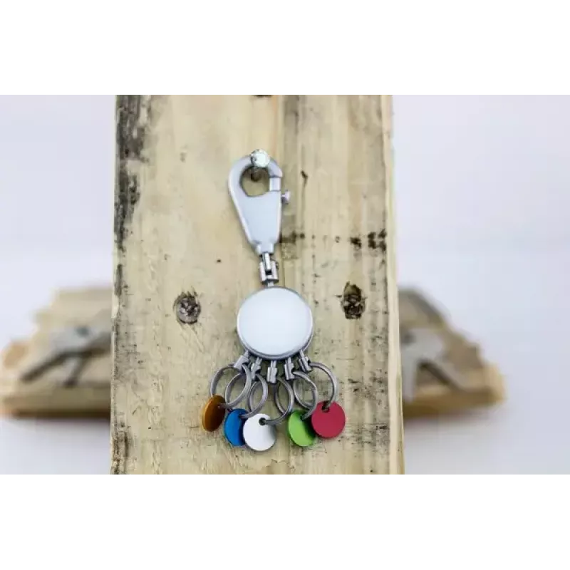 Mosquetón para llaves TROIKA KYR61/MC multicolor plata metal 25 mm