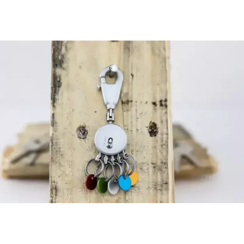 Mosquetón para llaves TROIKA KYR61/MC multicolor plata metal 25 mm