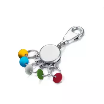 Mosquetón para llaves TROIKA KYR61/MC multicolor plata metal 25 mm