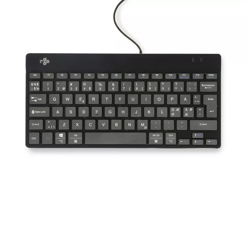 Teclado ergonómico R-Go Tools R-Go Compact Break, teclado compacto con software de pausas, QWERTY (NORDIC), con cable, negro