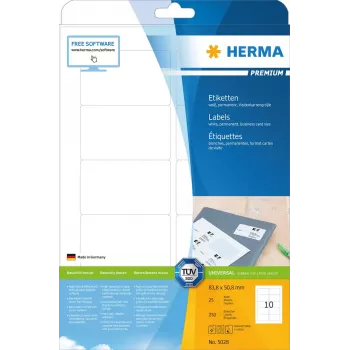 Etiqueta autoadhesiva para impresora HERMA Labels Premium A4 83.8x50.8 mm