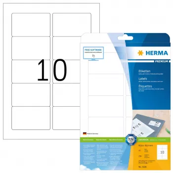 Etiqueta autoadhesiva para impresora HERMA Labels Premium A4 83.8x50.8 mm