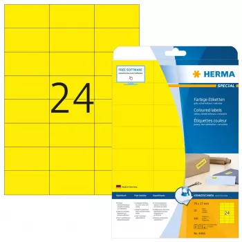 Etiqueta autoadhesiva para impresora HERMA etiquetas de color A4 70x37 mm amarillo