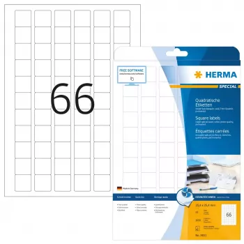 Etiquetas para inyección de tinta HERMA A4 25,4x25,4 mm blanco papel mate 1650 unidades