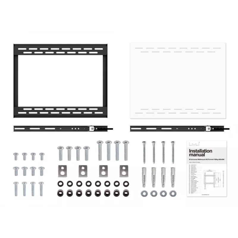 Soporte de pared MULTIBRACKETS M Universal HD Portrait para pantallas de 60 a 100 pulgadas, VESA 200x200–400x600, carga 100 kg, negro