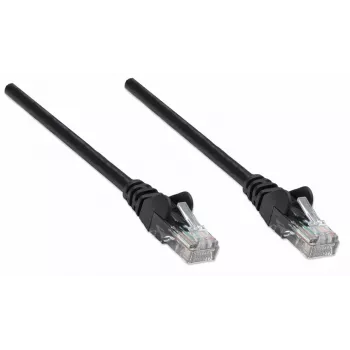 Cable de red Intellinet, Cat5e, 10 m, negro, CCA, U/UTP, PVC, RJ45, contactos dorados, protección antiacodamiento, alivio de tensión, garantía de por vida