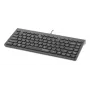 Manhattan teclado USB compacto con cable, 12 teclas multimedia/función, cable USB-A de 1,5 m integrado, formato compacto de perfil bajo, para PC y portátil, negro