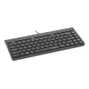 Manhattan teclado USB compacto con cable, 12 teclas multimedia/función, cable USB-A de 1,5 m integrado, formato compacto de perfil bajo, para PC y portátil, negro