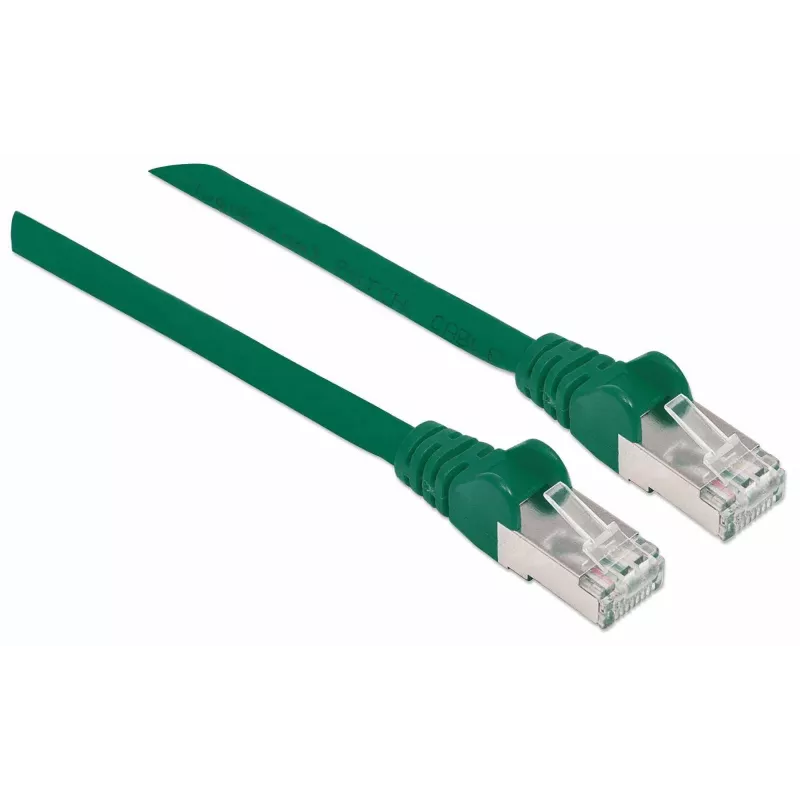 Cable de red patch Intellinet, cable Cat7/conector Cat6A, 1,5 m, verde, cobre, S/FTP, LSOH/LSZH, PVC, RJ45, contactos dorados, sin lengüeta, protección antiacodamiento moldeada, garantía de por vida