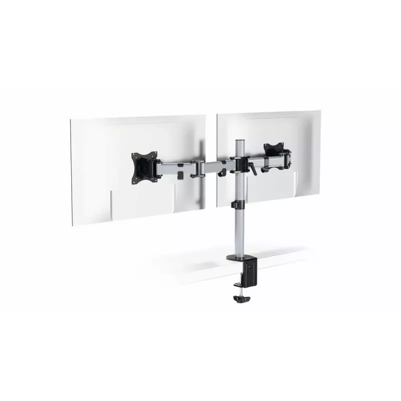 Durable SELECT Soporte para monitor 509523 para 2 monitores, montaje en escritorio, plata