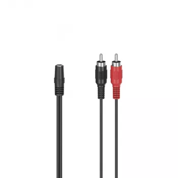 Hama 00205186 cable de audio 0,1 m 2 x RCA 3,5 mm negro, rojo