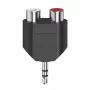 Hama 00205187 adaptador de cable 3,5 mm a 2 x RCA negro plateado