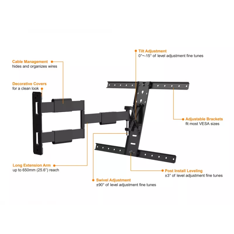 Brazo de montaje Multibrackets M VESA Flexarm Thin negro
