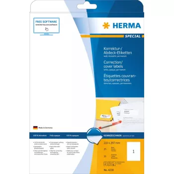 Etiquetas autoadhesivas HERMA A4 210x297 mm 25 uds.