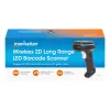 Lector de códigos de barras 2D de mano inalámbrico Manhattan, profundidad de escaneo 250 mm, alcance efectivo de hasta 80 m (línea de visión), luz ambiental máx. 100.000 lux (luz solar), negro, cable de carga (USB-A a USB-C al dispositivo) 1 m incluido, tres años de garantía
