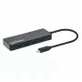 Dock/hub USB-C Manhattan, conexiones (x7): USB-A (x7), 5 Gbit/s (USB 3.2 Gen1, también conocido como USB 3.0), no requiere fuente de alimentación externa, universal para todos los dispositivos, cable 15 cm, SuperSpeed USB, negro, tres años de garantía
