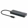 Dock/hub USB-C Manhattan, conexiones (x7): USB-A (x7), 5 Gbit/s (USB 3.2 Gen1, también conocido como USB 3.0), no requiere fuente de alimentación externa, universal para todos los dispositivos, cable 15 cm, SuperSpeed USB, negro, tres años de garantía