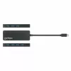 Dock/hub USB-C Manhattan, conexiones (x7): USB-A (x7), 5 Gbit/s (USB 3.2 Gen1, también conocido como USB 3.0), no requiere fuente de alimentación externa, universal para todos los dispositivos, cable 15 cm, SuperSpeed USB, negro, tres años de garantía