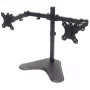 Soporte de escritorio doble Manhattan para TV y monitores (movimiento completo), montaje sobre superficie, para pantallas: 10-27 inch, compatibilidad VESA: 75x75 y 100x100 mm - comprueba las dimensiones de los cuatro orificios de montaje en la parte trasera de la pantalla para asegurarte de que encajan, máx. 8 kg (cada uno), negro, soporte