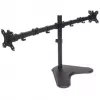 Soporte de escritorio doble Manhattan para TV y monitores (movimiento completo), montaje sobre superficie, para pantallas: 10-27 inch, compatibilidad VESA: 75x75 y 100x100 mm - comprueba las dimensiones de los cuatro orificios de montaje en la parte trasera de la pantalla para asegurarte de que encajan, máx. 8 kg (cada uno), negro, soporte