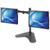 Soporte de escritorio doble Manhattan para TV y monitores (movimiento completo), montaje sobre superficie, para pantallas: 10-27 inch, compatibilidad VESA: 75x75 y 100x100 mm - comprueba las dimensiones de los cuatro orificios de montaje en la parte trasera de la pantalla para asegurarte de que encajan, máx. 8 kg (cada uno), negro, soporte