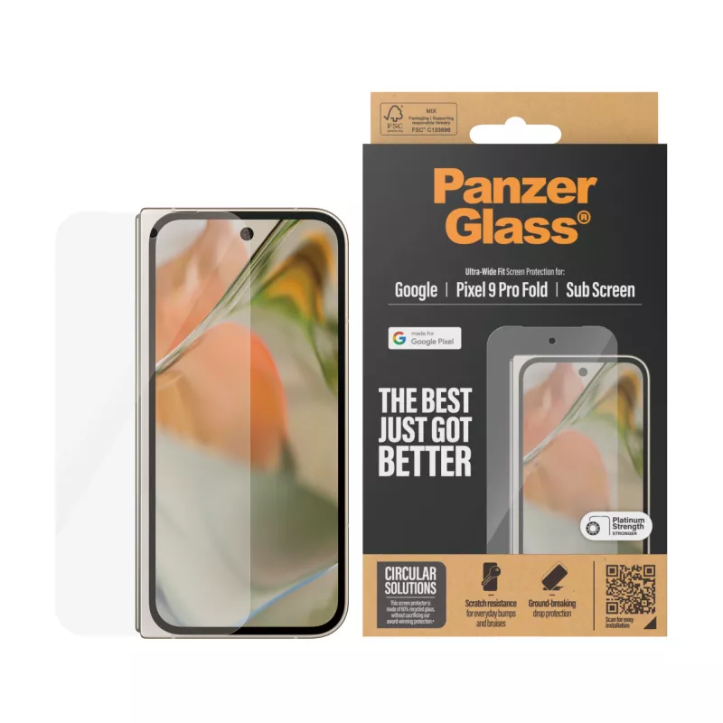 PanzerGlass® protector de pantalla Google Pixel 9 Pro Fold | Ultra-Wide Fit