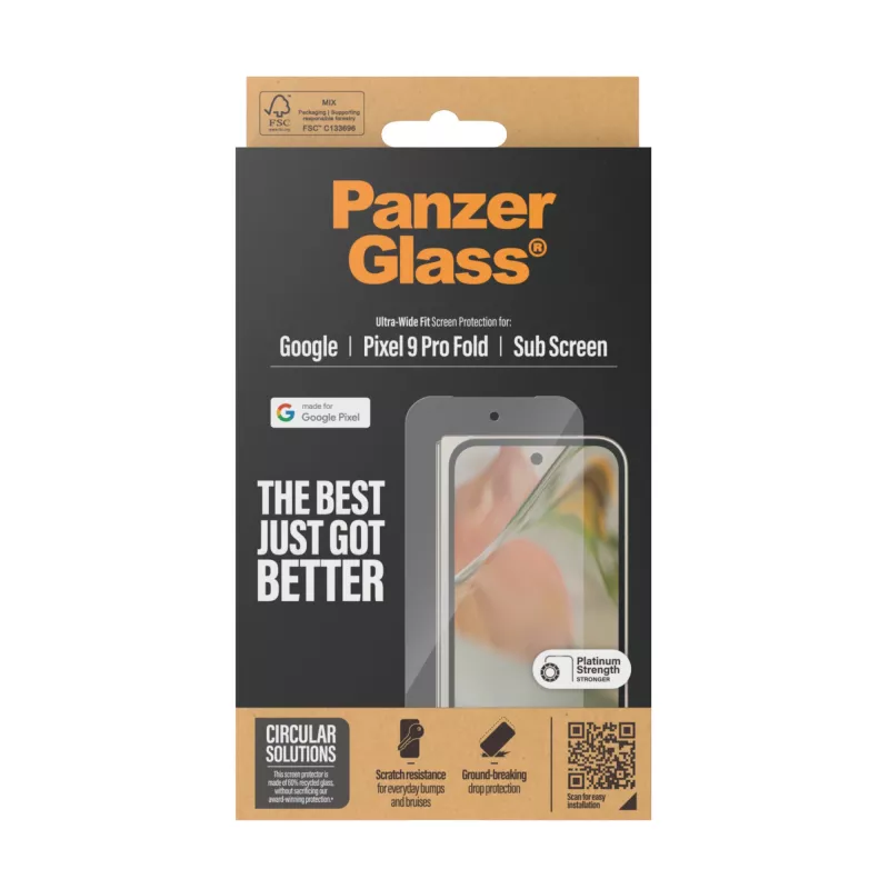 PanzerGlass® protector de pantalla Google Pixel 9 Pro Fold | Ultra-Wide Fit