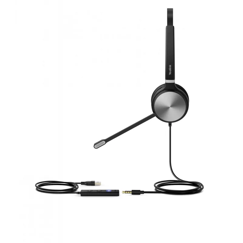 Yealink UH36 Mono Teams auricular con cable diadema oficina/callcenter USB Type-A negro, plateado