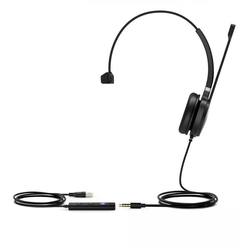 Yealink UH36 Mono Teams auricular con cable diadema oficina/callcenter USB Type-A negro, plateado
